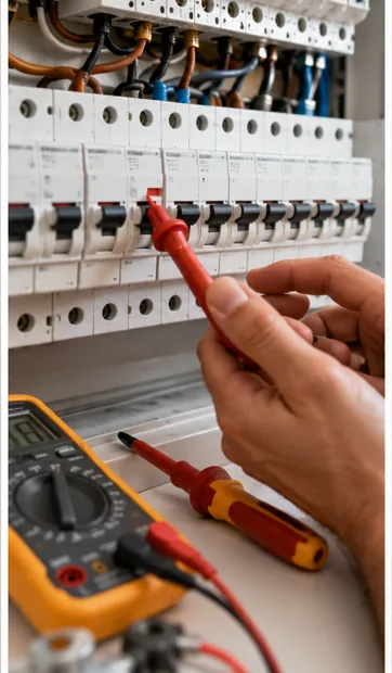 Tableau électrique contrôlé lors d’un dépannage électrique sur le Var