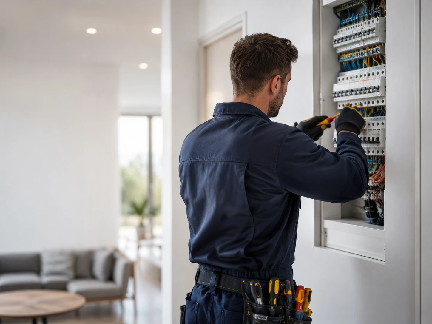 Tableau électrique contrôlé par une entreprise d’électricité sur le Var